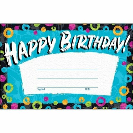 TREND ENTERPRISES Certificate, f/Birthday, Color Harmony, 5-1/2inx8-1/2in, 30PK TEP81090